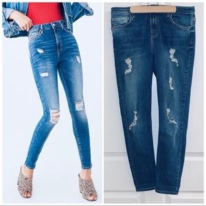 Forever 21 Distressed Skinny Jeans High-rise 30